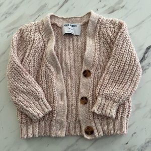 Old Navy Girls Light Pink Knit Cardigan 12-18 months